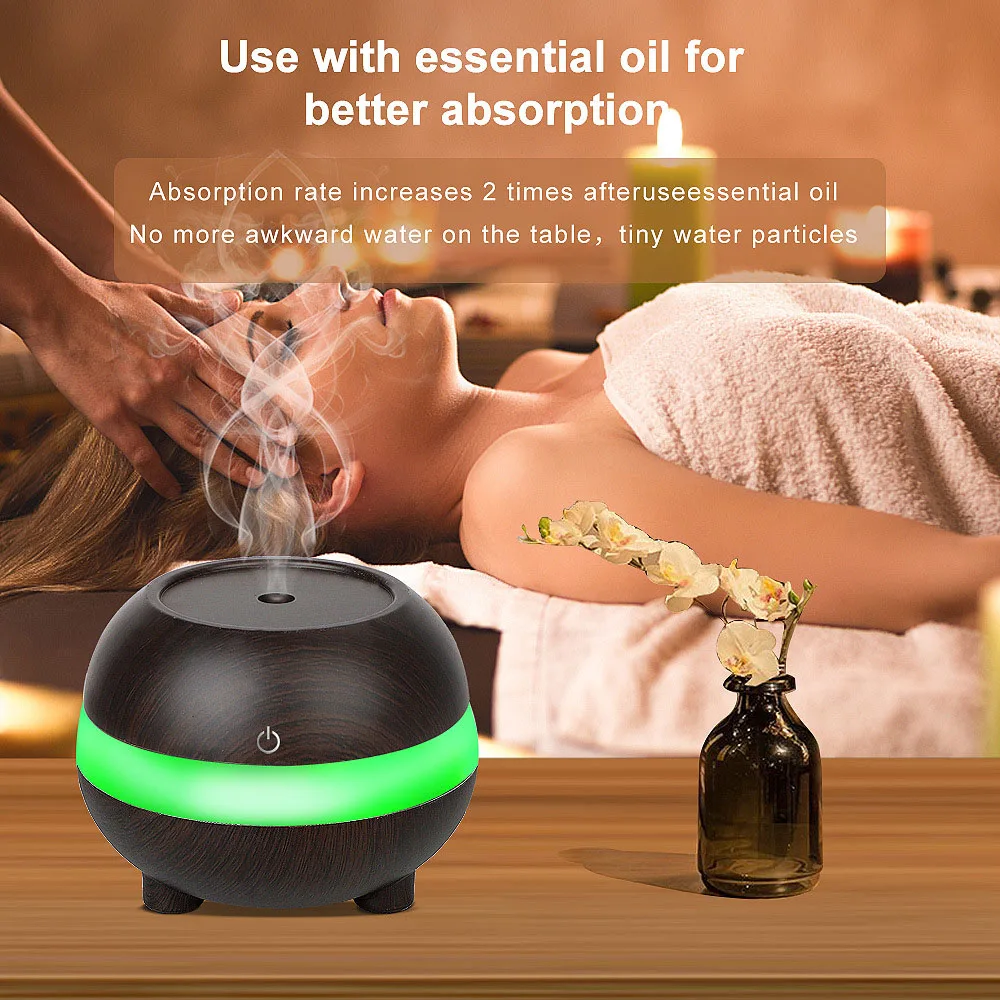 USB mini Aroma Diffuser Lamp Humidifier Scented Oil Fresh Air Purifier atomization humidifier- Colour Changing
