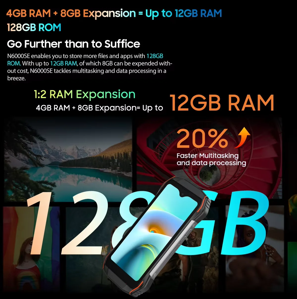 Blackview N6000SE Rugged Machine Octa Core, Android 13, 4.3 "Display, 4GB 128GB, 3700mAh Battery, 13MP Rear Cameras, NFC 4