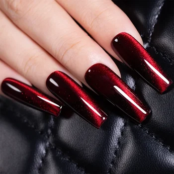 7.5ML Super brillant rubis rouge chat Gel magnétique vernis à ongles vin rouge oeil de chat Gel tremper Semi-Permanent vernis à ongles pour manucure 157