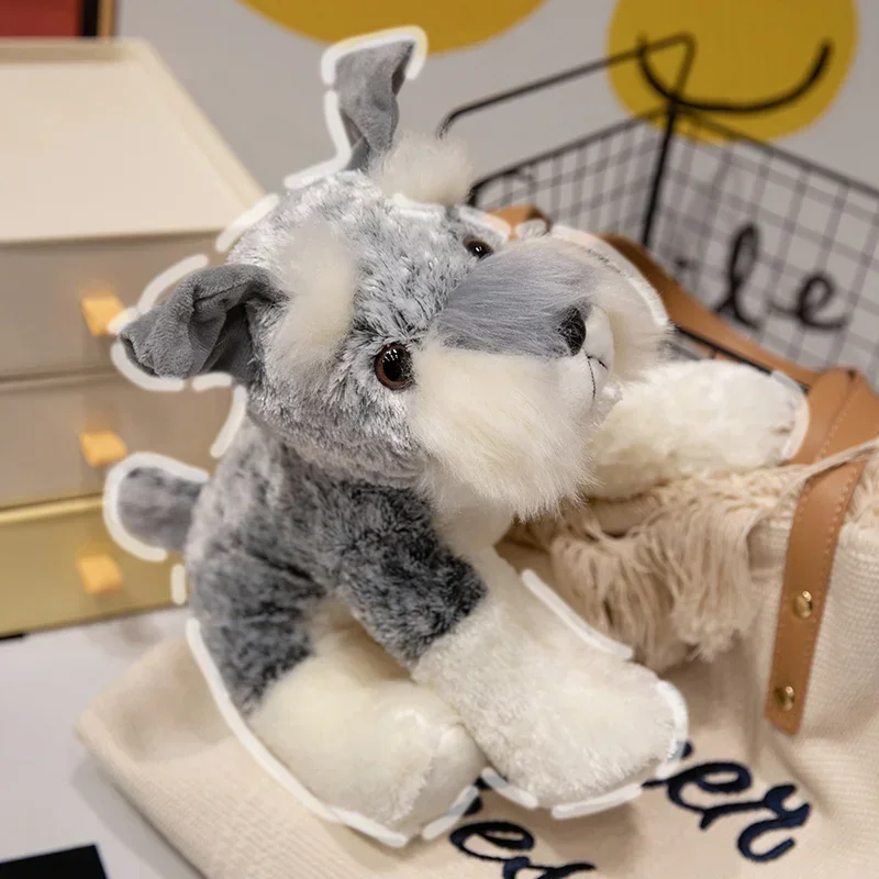 Hot Cute Schnauzer Dog Plush Toys Triver Stuffed Animals Doll Puppy Kids Children Adults Boys Birthday Gifts Home Decor Crafts