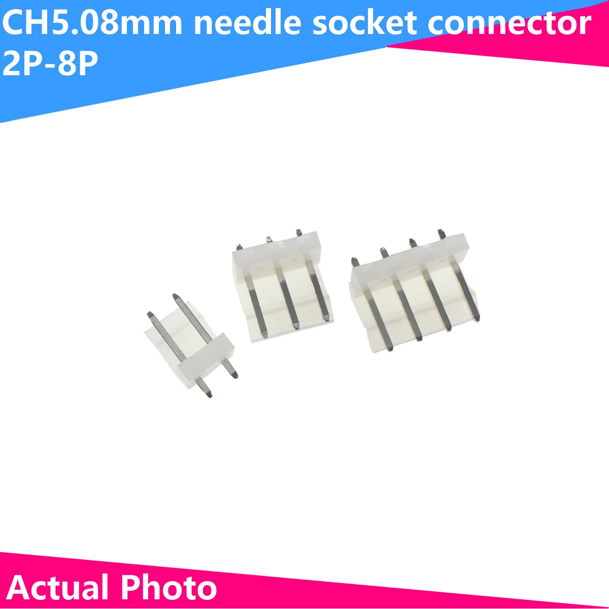 10pcs CH5.08mm straight/Right angle needle socket connector 2/3/4/5/6/7/8/9/10P socket connector CH5.08