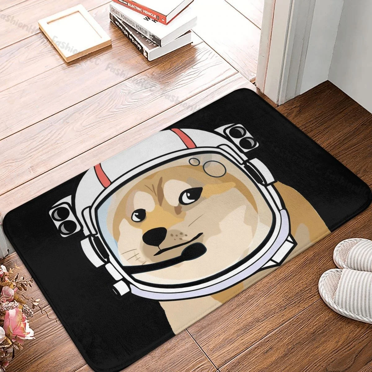 

Dogecoin Bitcoin Anti-Slip Doormat Kitchen Mat Doge To The Moon Balcony Carpet Entrance Door Rug Indoor Decorative