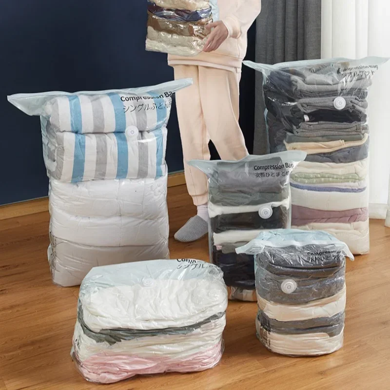 No Need Pump Vacuum Bags Large Plastic Storage Bags for Storing Clothes Blankets Compression Empty Bag Covers Travel Accessories 6