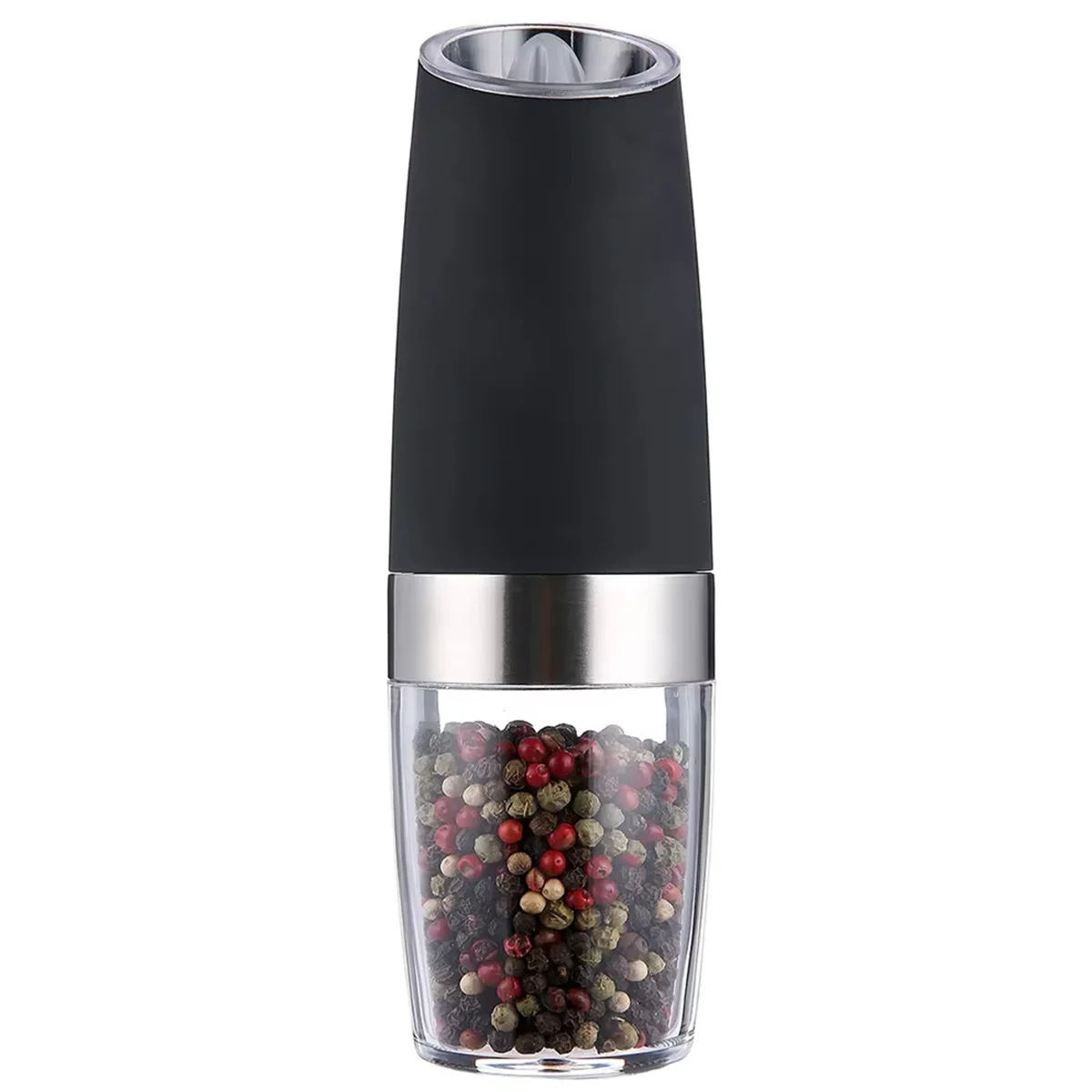 Leeseph Gravity Electric Pepper Grinder Salt Grinder, Adjustable Coarseness Automatic Pepper Mill Salt Mill with LED Light