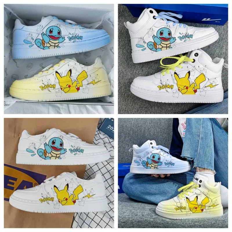 

Pokemon Pikachu Squirtle Sneakers Anime Cartoon Comfortable Men's and Women's Couple Shoes Casual Running Shoes Children's Gifts