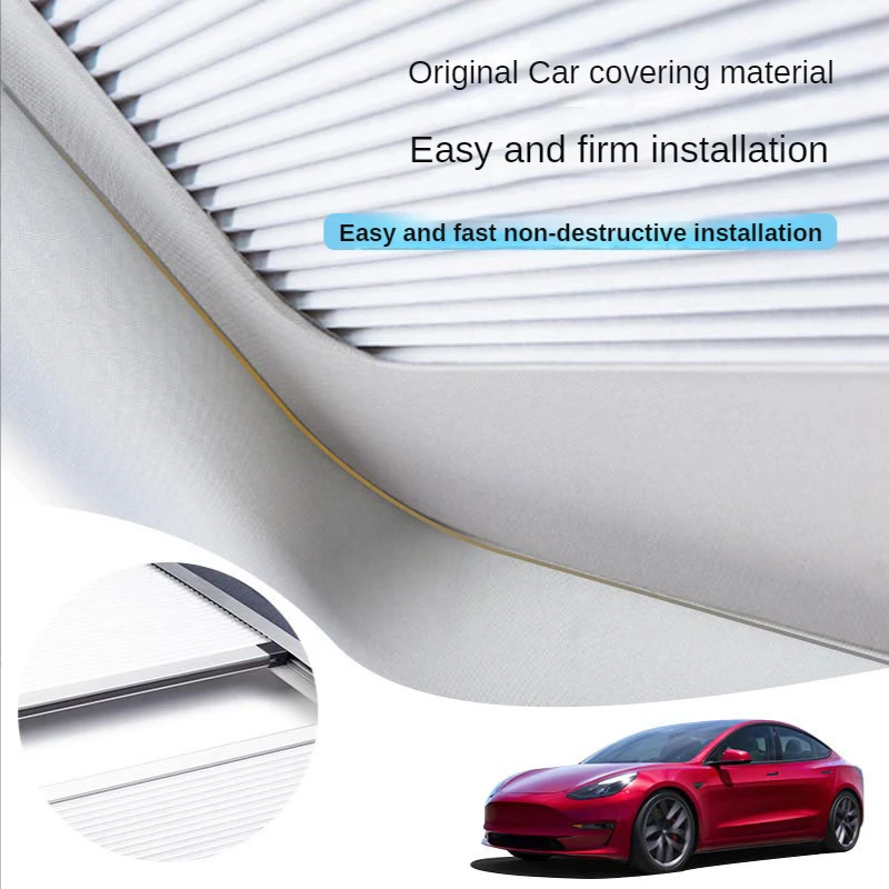 Sunroof Sunshade Curtains Tesla Model 3/Y Heat Insulation Canopy with Electrostatic  Adsorption and Sunscreen Function - AliExpress