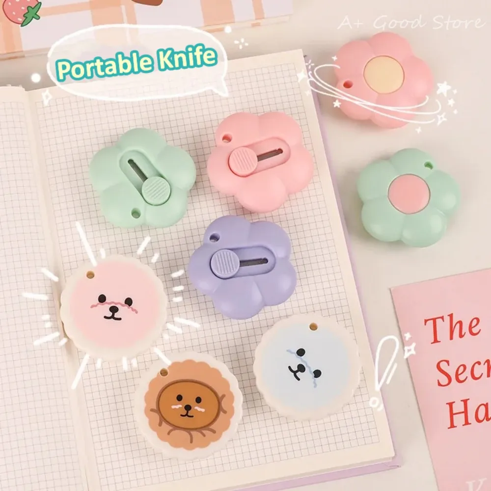 Mini Coltello Multiuso Retrattile Kawaii Flowers Tagliacarte Express Box Coltello Apri Busta Pratico Utilità Tascabile Portatile