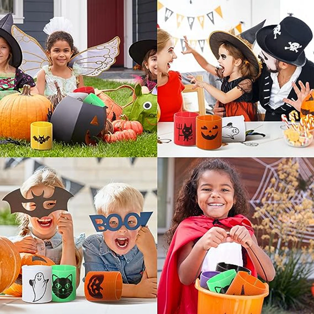 30-Pack Halloween Mini Pop Fidget Keychains - Pumpkin, Ghost, Spider & Bat Shapes (Bulk Party Favors) - View #2