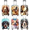 18-32 Inch Oil Painting Dogs Travel Luggage Cover Colorful Puppy Labrador Dog Border Collie Trolley Suitcase Protective Covers 1