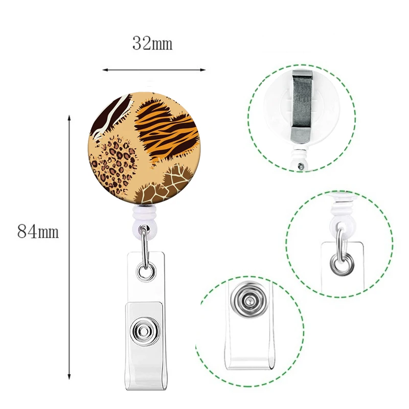 Porte-badge Rétractable Pour Infirmière, Motif Floral