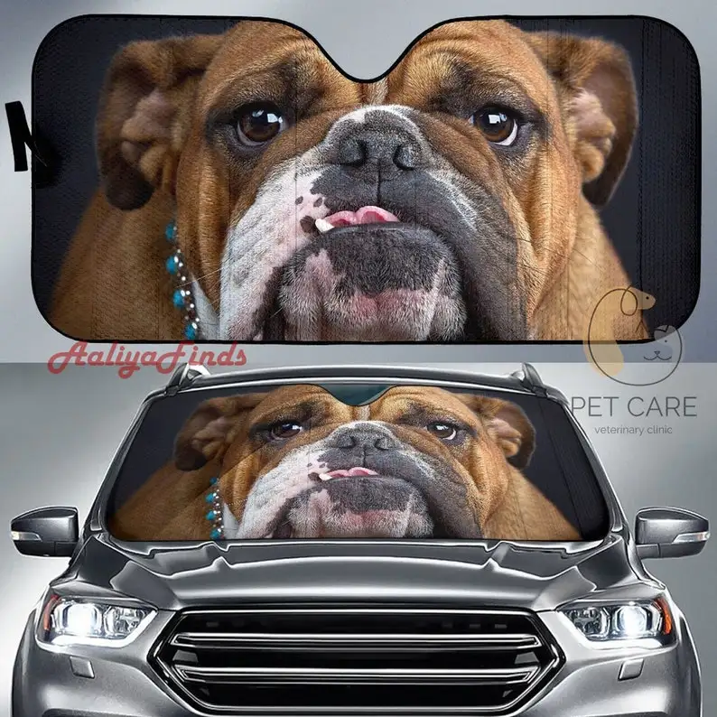 

Bull Dog Face Car Sun Shade Gift Ideas 2022