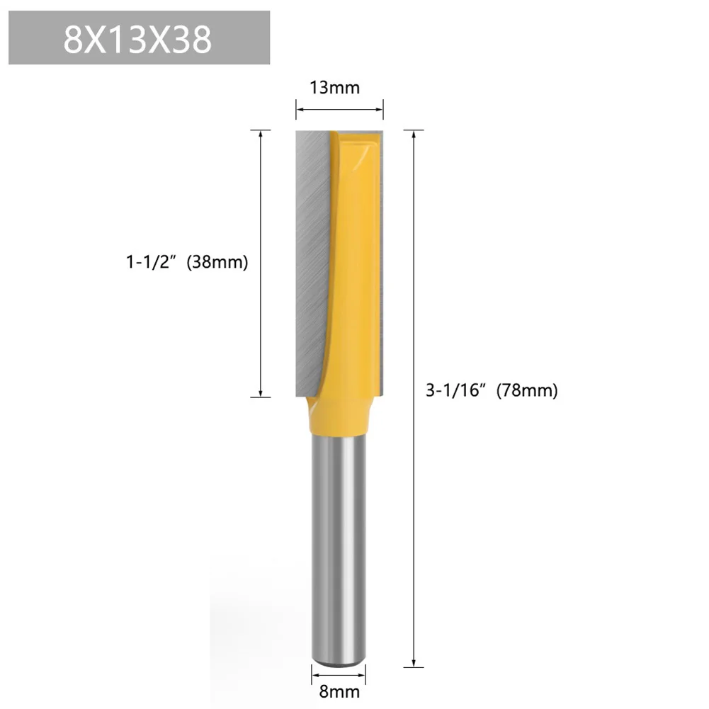 

Brand New Router Bit 8mm Replacement Shank Spare Parts Straight Router Bit Wood Cleaning Woodworking 45# Steel