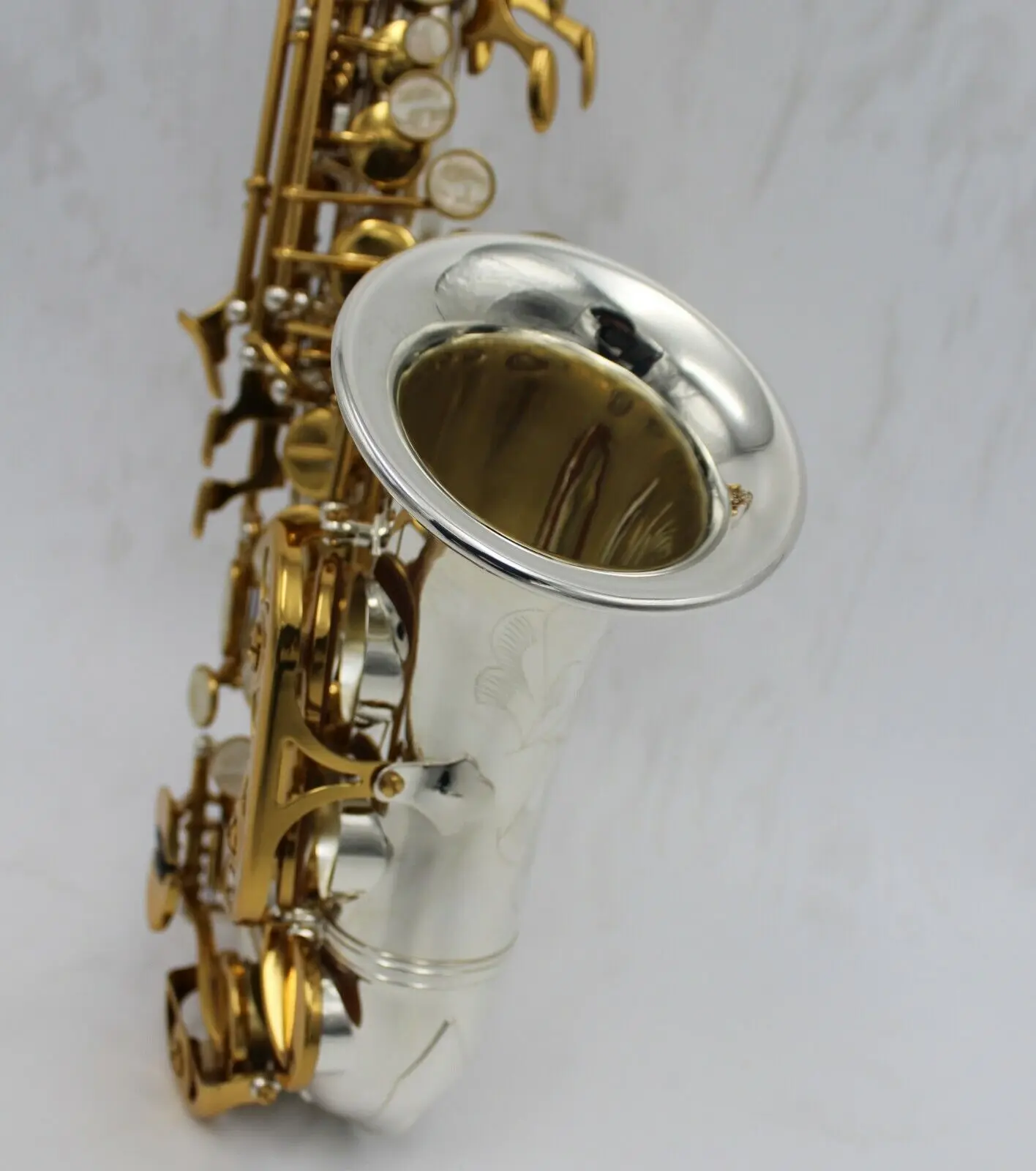 Eastern music Yani style silver plated body gold keys Curved Soprano Saxophone