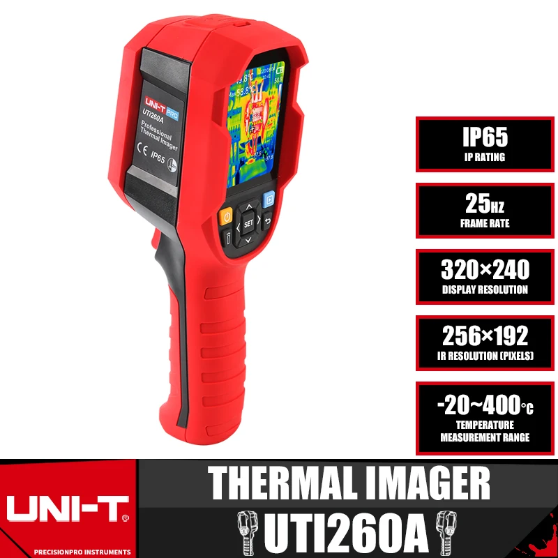

UNI-T UTI260A Инфракрасный Тепловизор 256x19 2 пикселя, тепловая камера для ремонта, Термографическая камера PCB Circuit Industrial Test