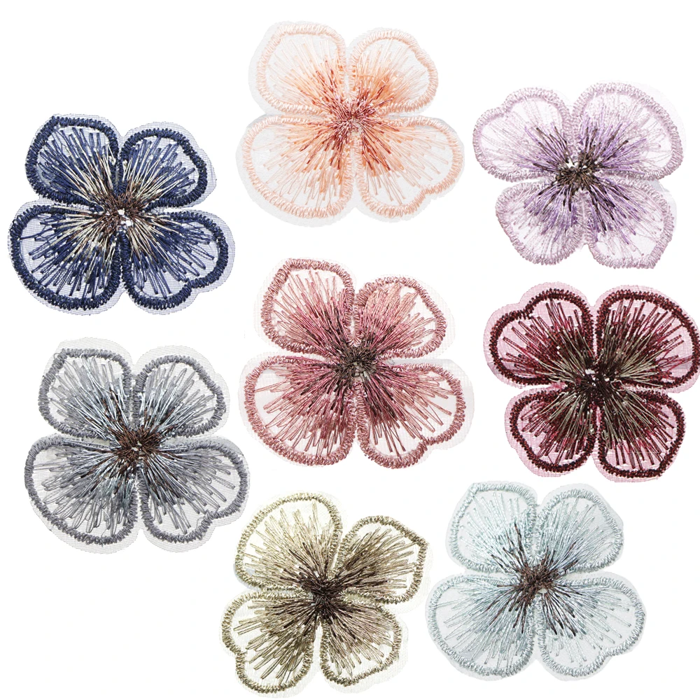 10 Pcs Butterfly Flower Non-woven Patch Hair Accessories Headdress Headband Decoration DIY Hair Bow