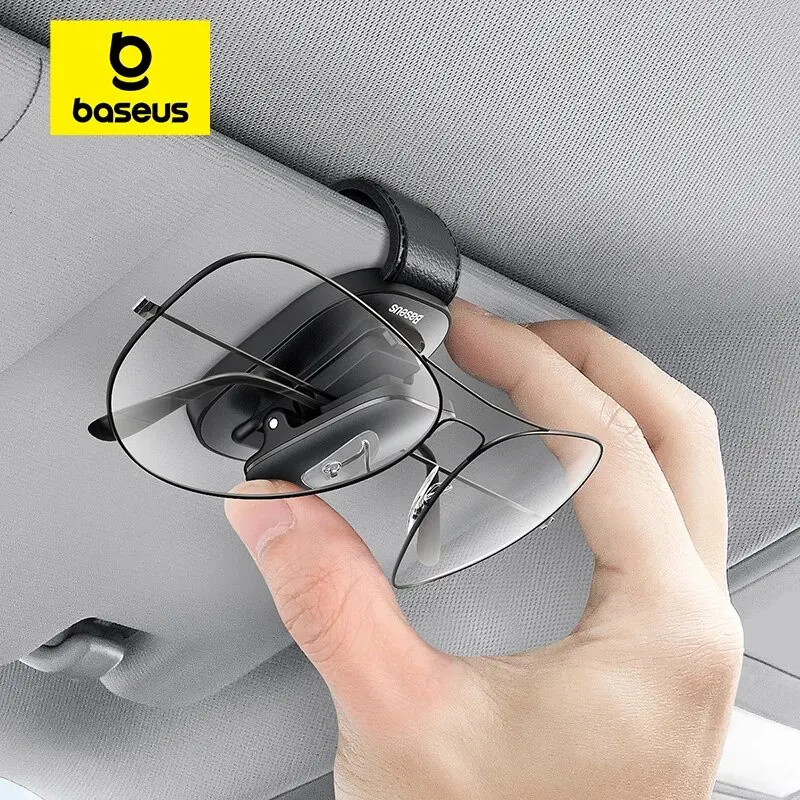 Sunglasses Holder Baseus Car Eyeglass Storage Clip Sun Visor for Auto Card Ticket Stand Interior