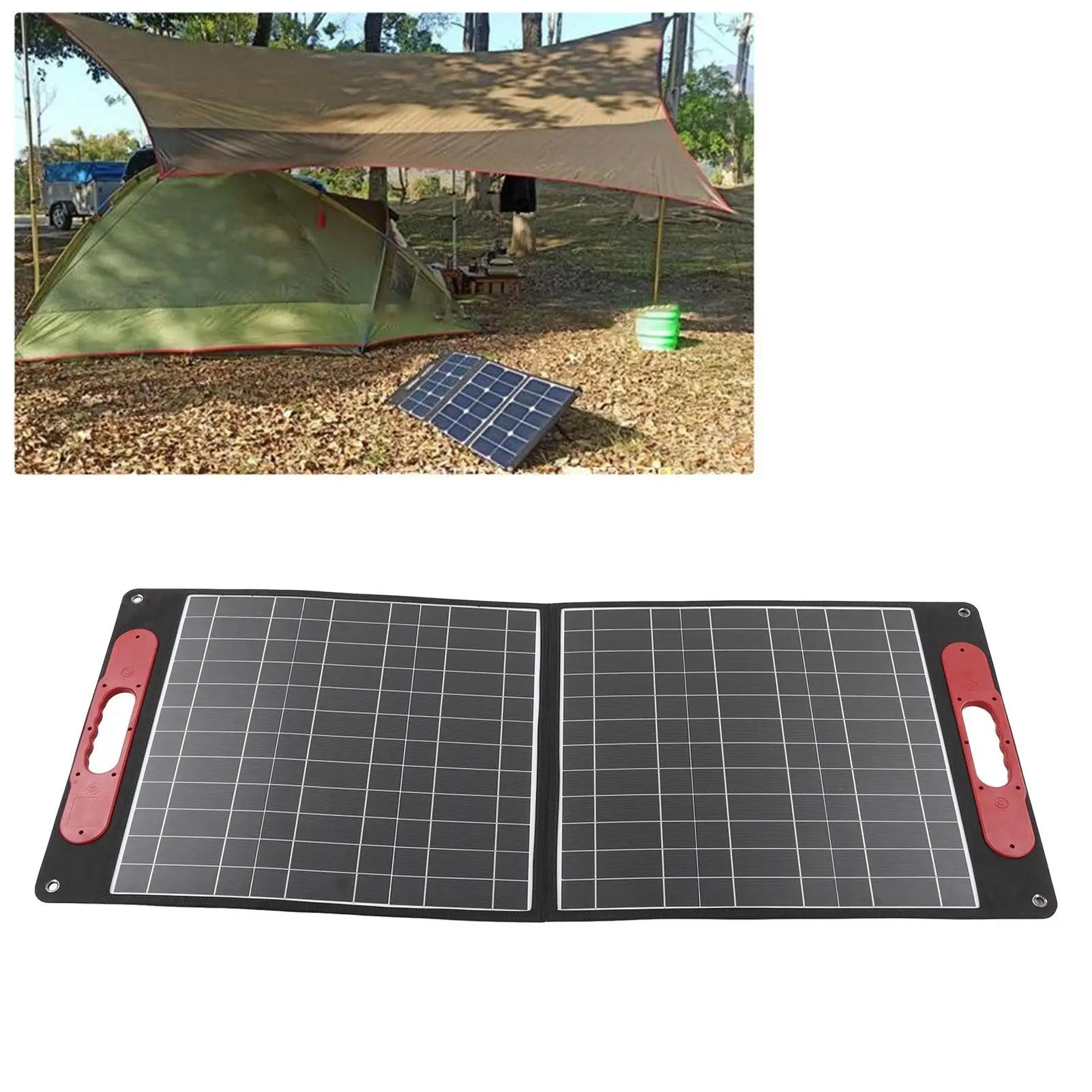 100W Foldable Monocrystalline Solar Panel-Scratch Resistant, High Efficiency, Ideal for camping & for car Use
