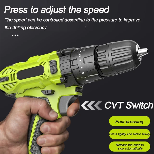 12V Electric Screwdriver Cordless Drill Power Driver 12-Volt Max DC  Lithium-Ion Battery 10mm 2-Speed - AliExpress