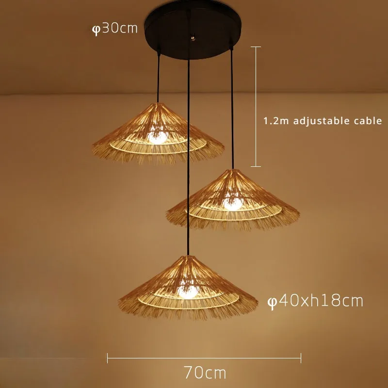 3 Heads E27 Hanging Decor Chandeliers Bamboo Pendant Lights Asia Restaurant Hotel Pendant Lamp Living Room Hanging Bamboo Light 2