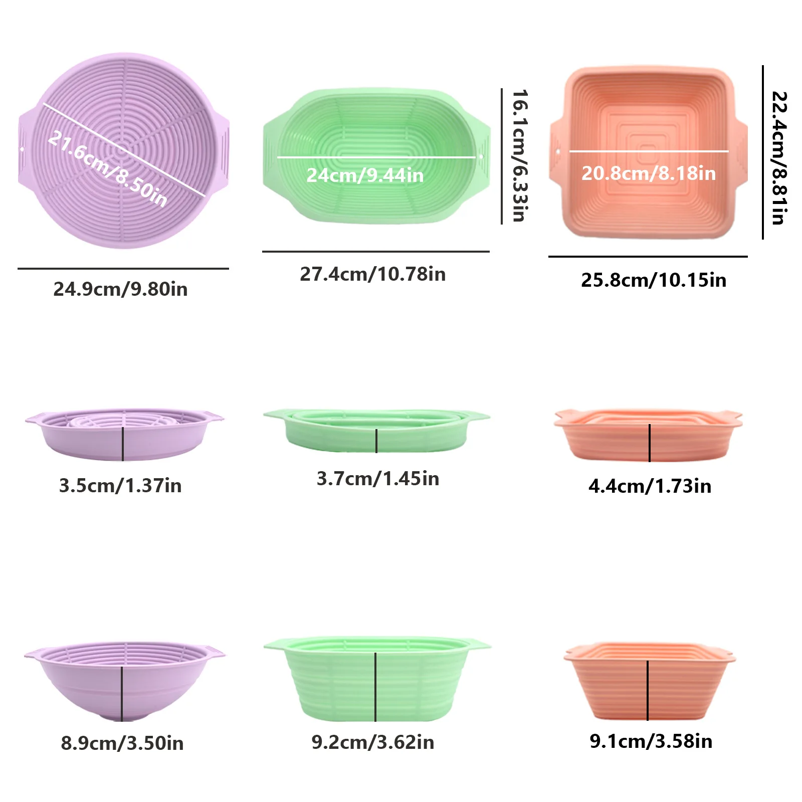 Bread Fermentation Basket Collapsible Silicone Fermentation Basket Bread Making Baking Tool Kitchen Accessories