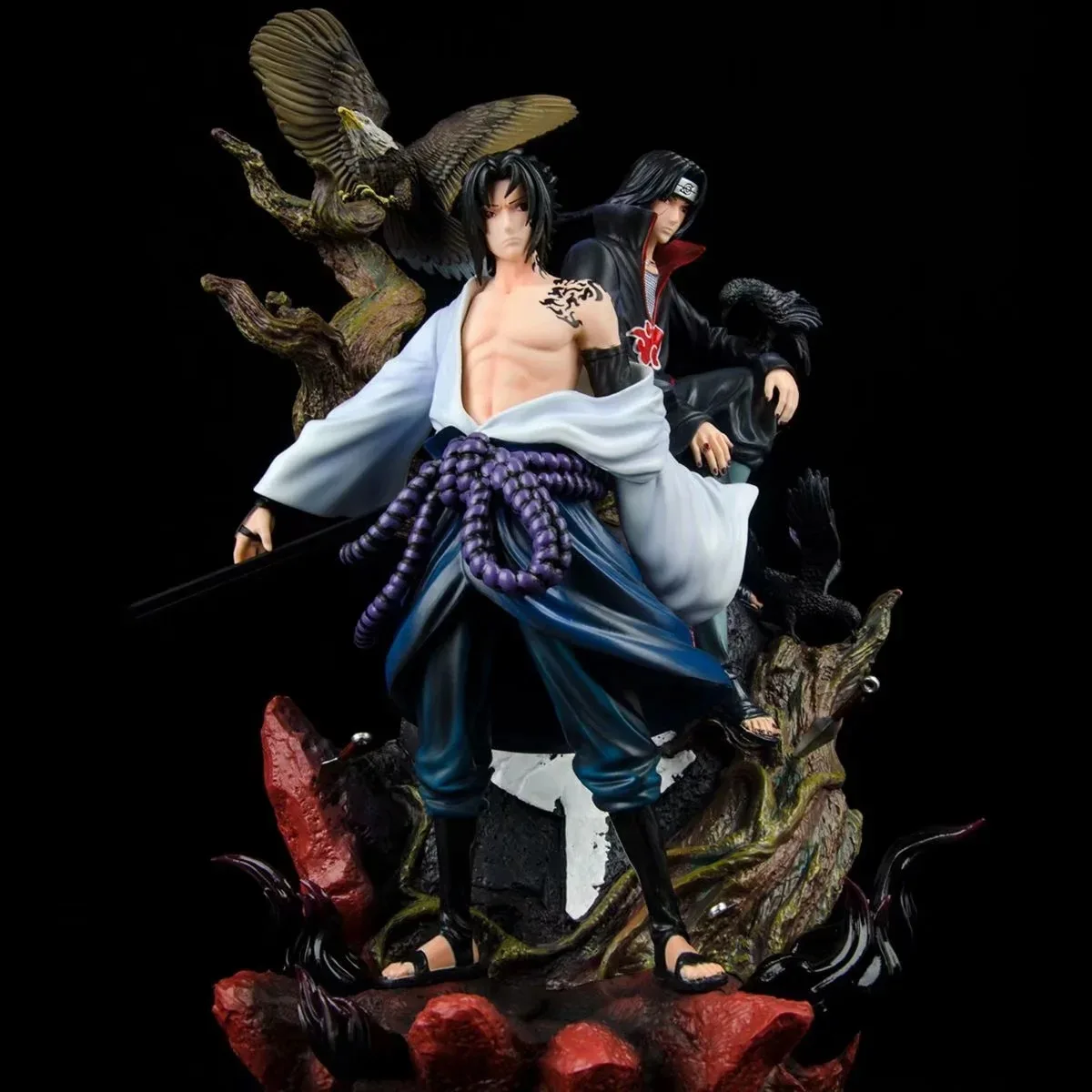 

Anime Naruto Uchiha Sasuke Itachi GK Fetter PVC Action Figure Collectible Model Doll Toy 36cm