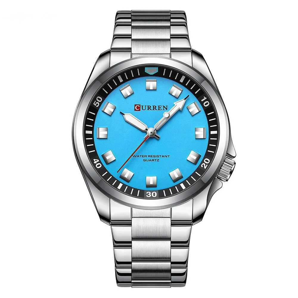 Simple Quartz Men's Watch Fashion Business Brand Waterproof Glow Stainless Steel Strap Men's Watch Relogios Masculino 8451