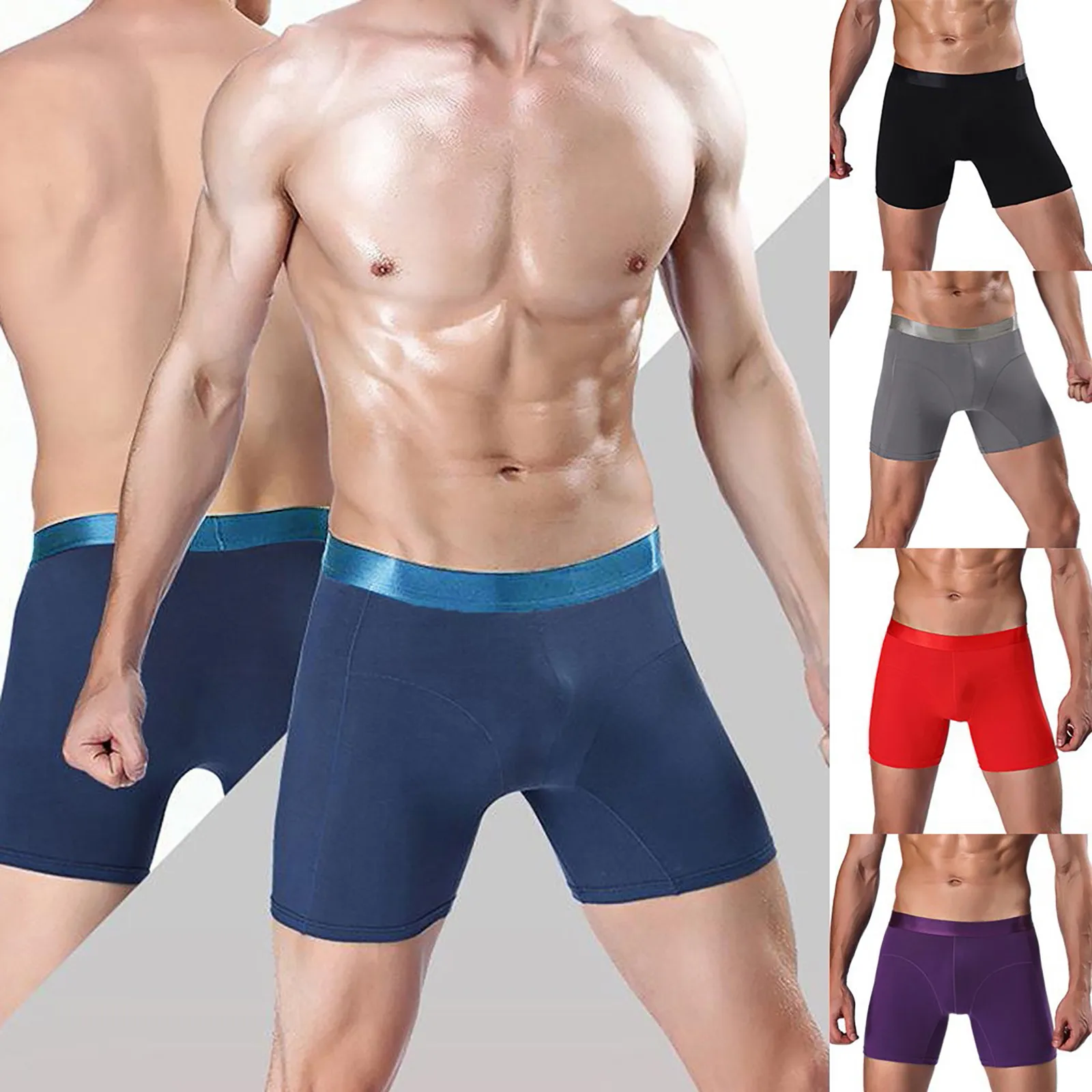 

Men Long Boxer Underwear Men Underware Boxer Shorts Mens Cotton Long Leg Boxers Underpants For Brand Quality Sexy Pouch Panties