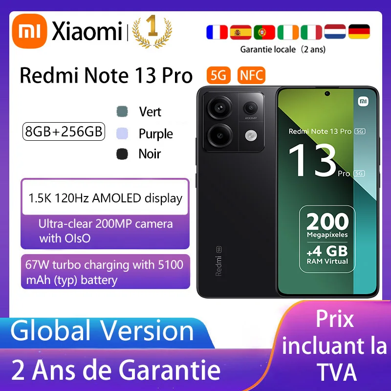 XIAOMI Redmi Note 13 PRO 6,67 256GB 8GB Black