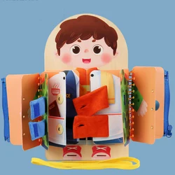 Wooden Montessori Sensory Busy Board for Early Education and Toddler Development (NB320C4)