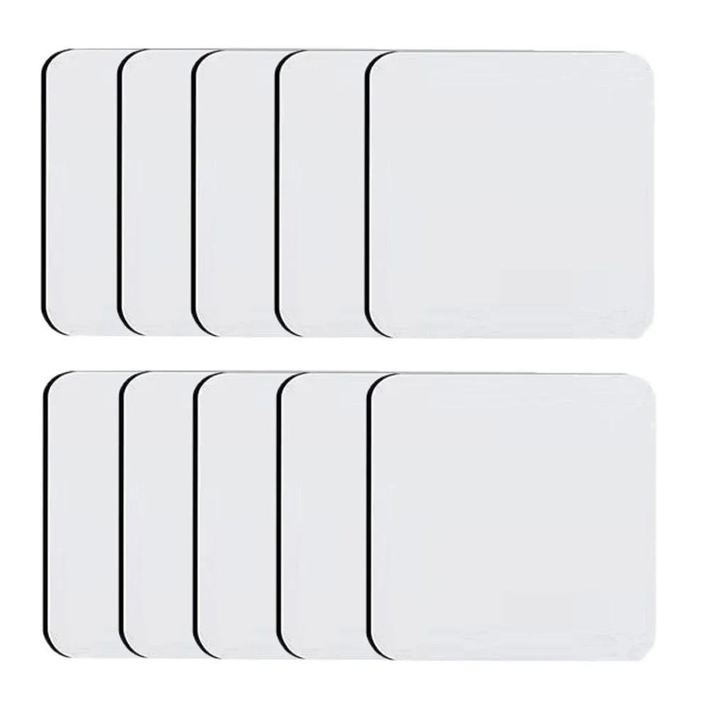 Personalized Sublimation Coasters 10 Pack Blank Cup Mats with Round Square Heart and Hexagon Shape Perfect for Any Occasion