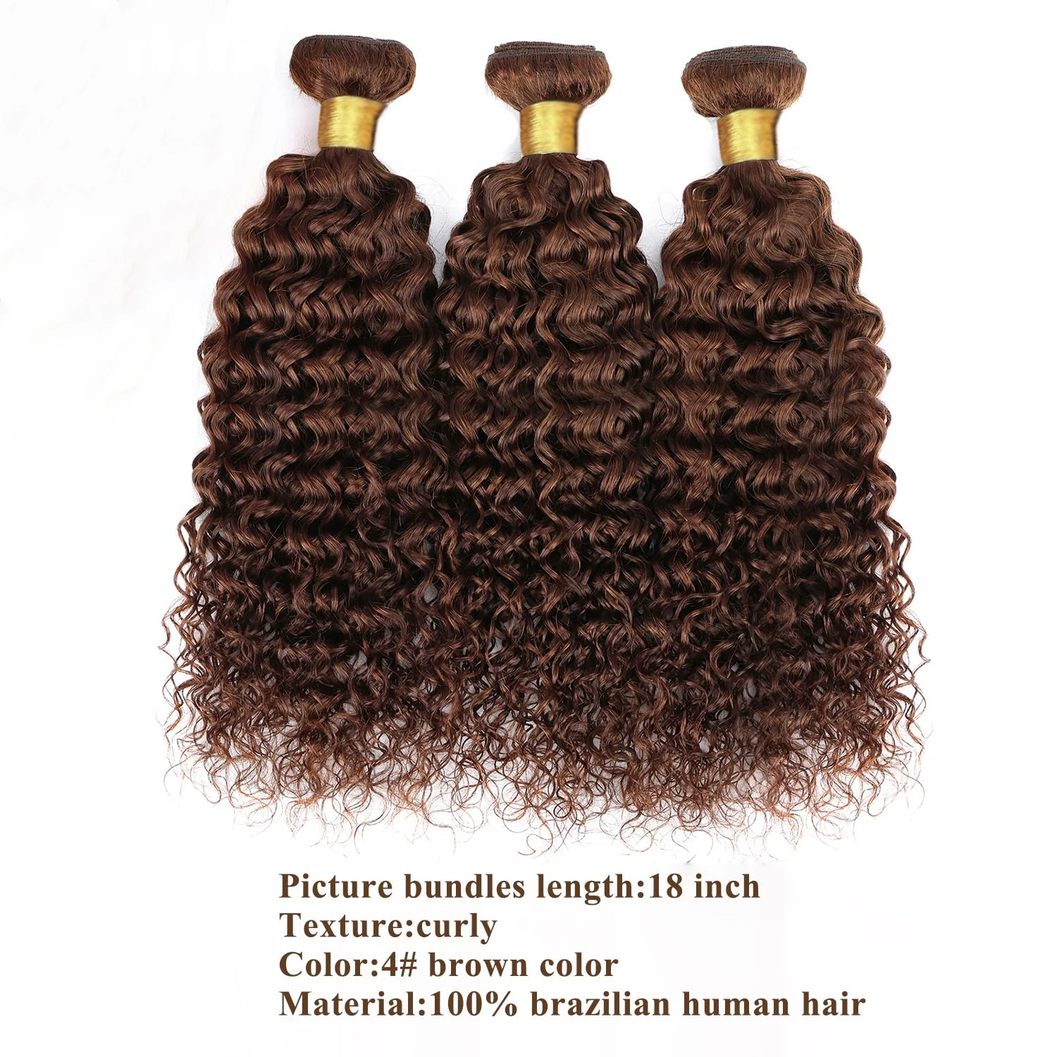 Chocolate Brown Deep Wave Human Hair Bundles Brazilian Hair Extensions 26 28 30 Inch 4# Water Wave Hair Bundles For Women 3