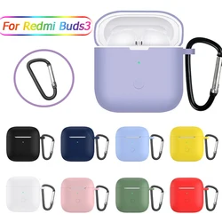 Silicone Headphone Case for Xiaomi Redmi Buds 3 Earphone Protective Shell Cover for Xiaomi Redmi Buds3 Accessories with Hook