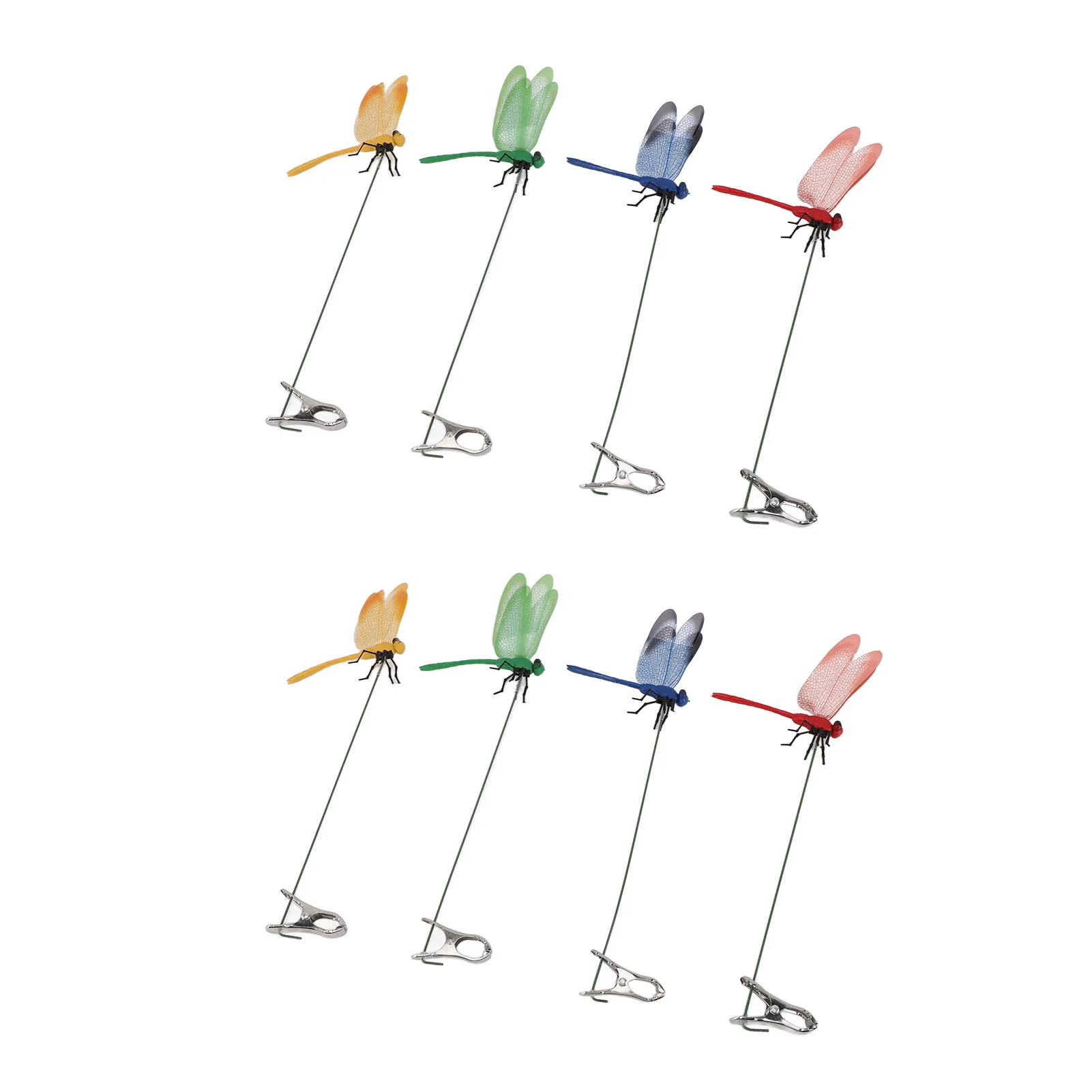 Fake Dragonfly Pole Clips Decorative Waterproof PVC Dragon Fly Clip Simple Clamp 3D for Lawn Garden