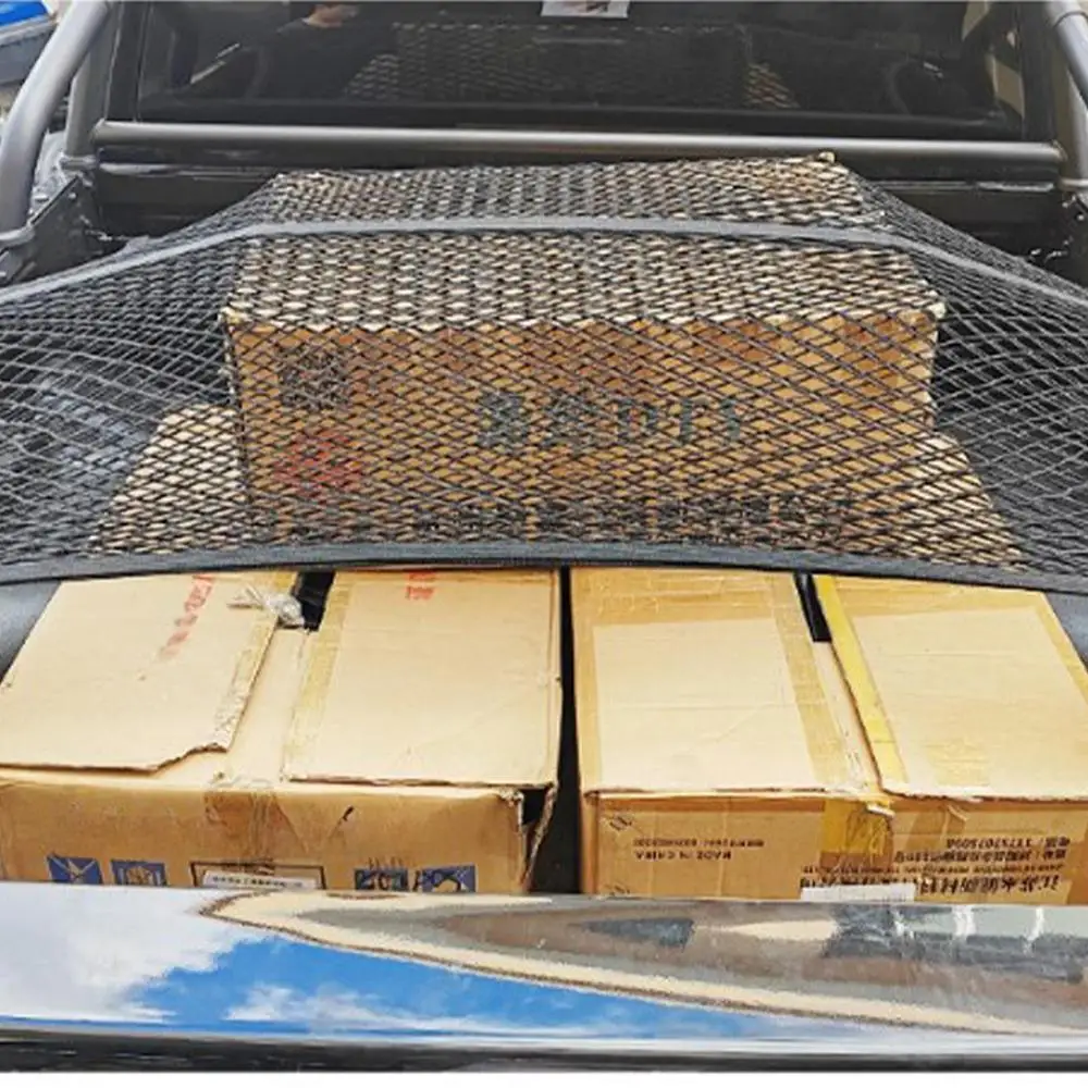 Cargo Cover Mesh Net Sturdy Elastic Truck Bed Organizer Heavy Duty Storage Car Accessories Stable Elastic Mesh Trunk Cargo