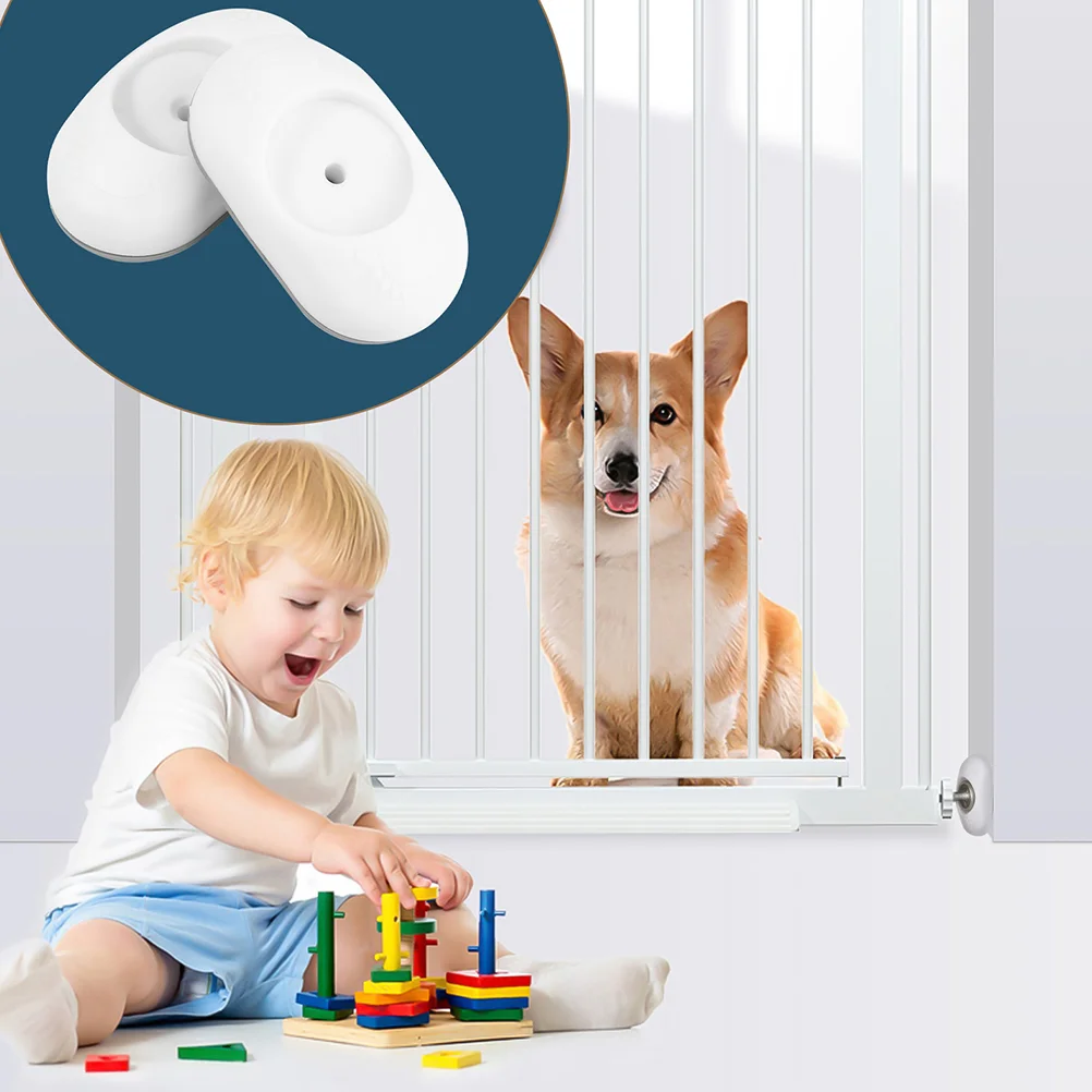 Safety Gate Wall Protector 4 Pcs Anti Slip Base Baby Door Part Wall Cup Fence Accessories Closet Rack Guard Child Proofing