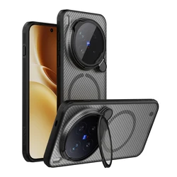 Nillkin Shockproof Flip Lens Cover Case with Kickstand and Privacy Guard for Vivo X300 (Magnetic clear black)
