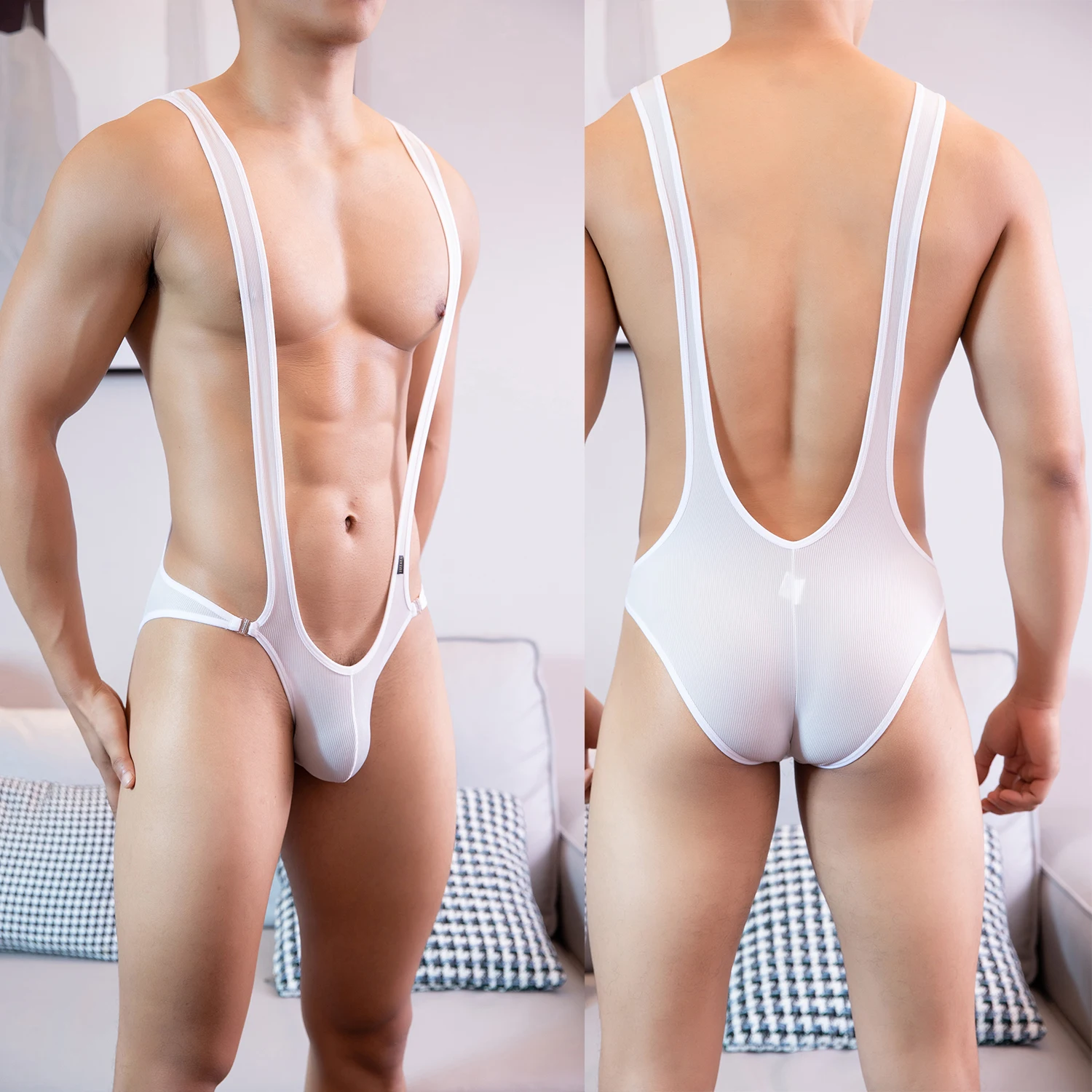 Men Underwear Ice Silk One Piece Singlet Struggles Man Bodysuit Leotard Soft Underwear Shapers E771