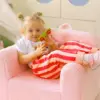 Kids Ultra-Soft Snuggle Foam Filled Chair, Toddler Cuddly Sherpa Reading Couch for Boys and Girls, Pink 4