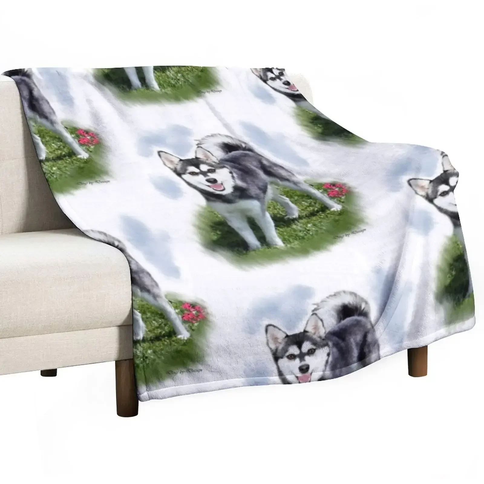 

Alaskan Klee Kai Dog Lovers Art Throw Blanket bed plaid Extra Large Throw Softs Blankets