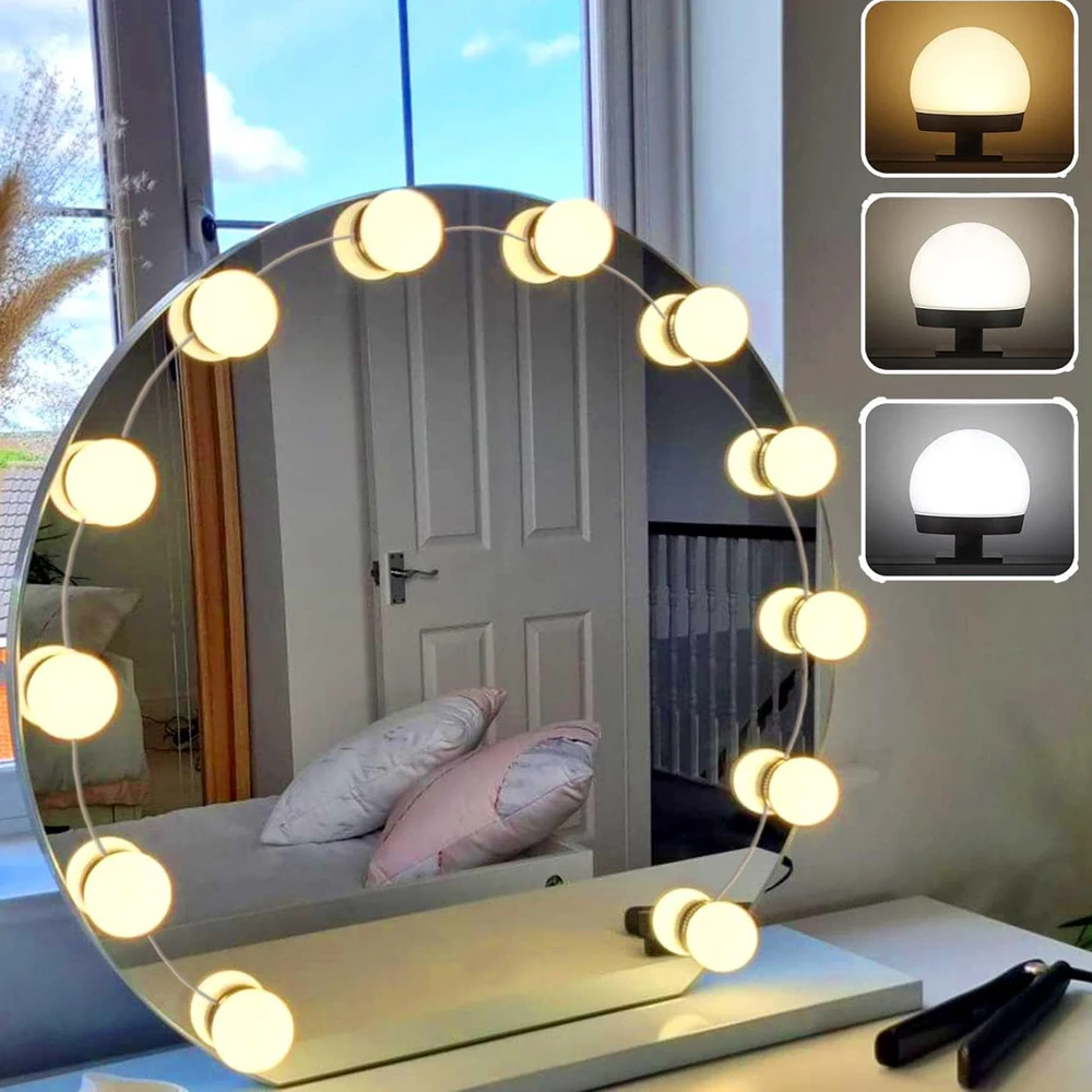 Three Color Dimming Mirror Light Usb 5v Vanity Wall Lamp Bathrooms Bedrooms Barber Shops