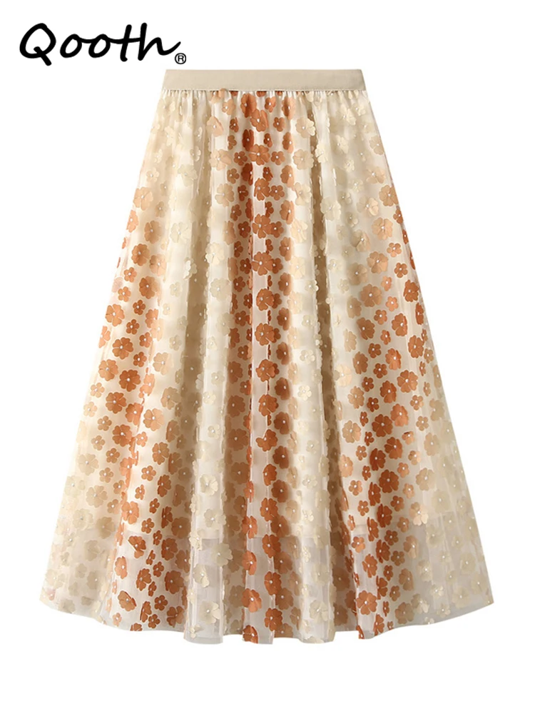 

Женская юбка-трапеция с завышенной талией, средней длины