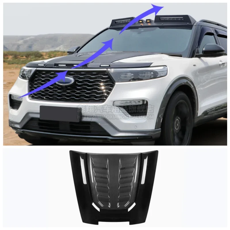 

Подходит для Ford Explorer 2020 2021 2023 Высокое качество ABS черный Автомобильный передний спойлер бампер крышка капота двигателя вентиляционная машина