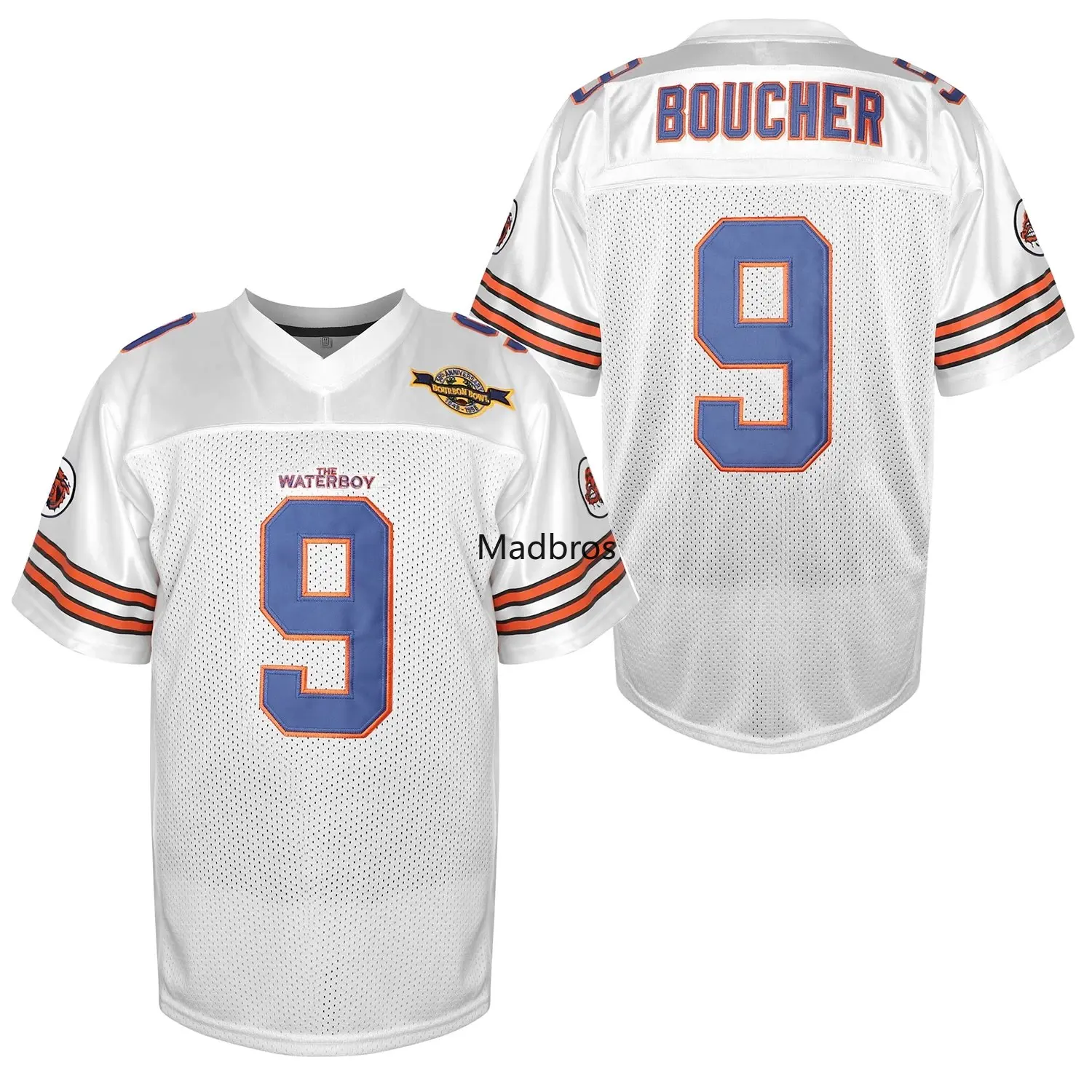 Football Jersey 9 The Waterboy 50th Anniversary Adam Sandler Movie Mud Dogs Bourbon Bowl Sports Shirts