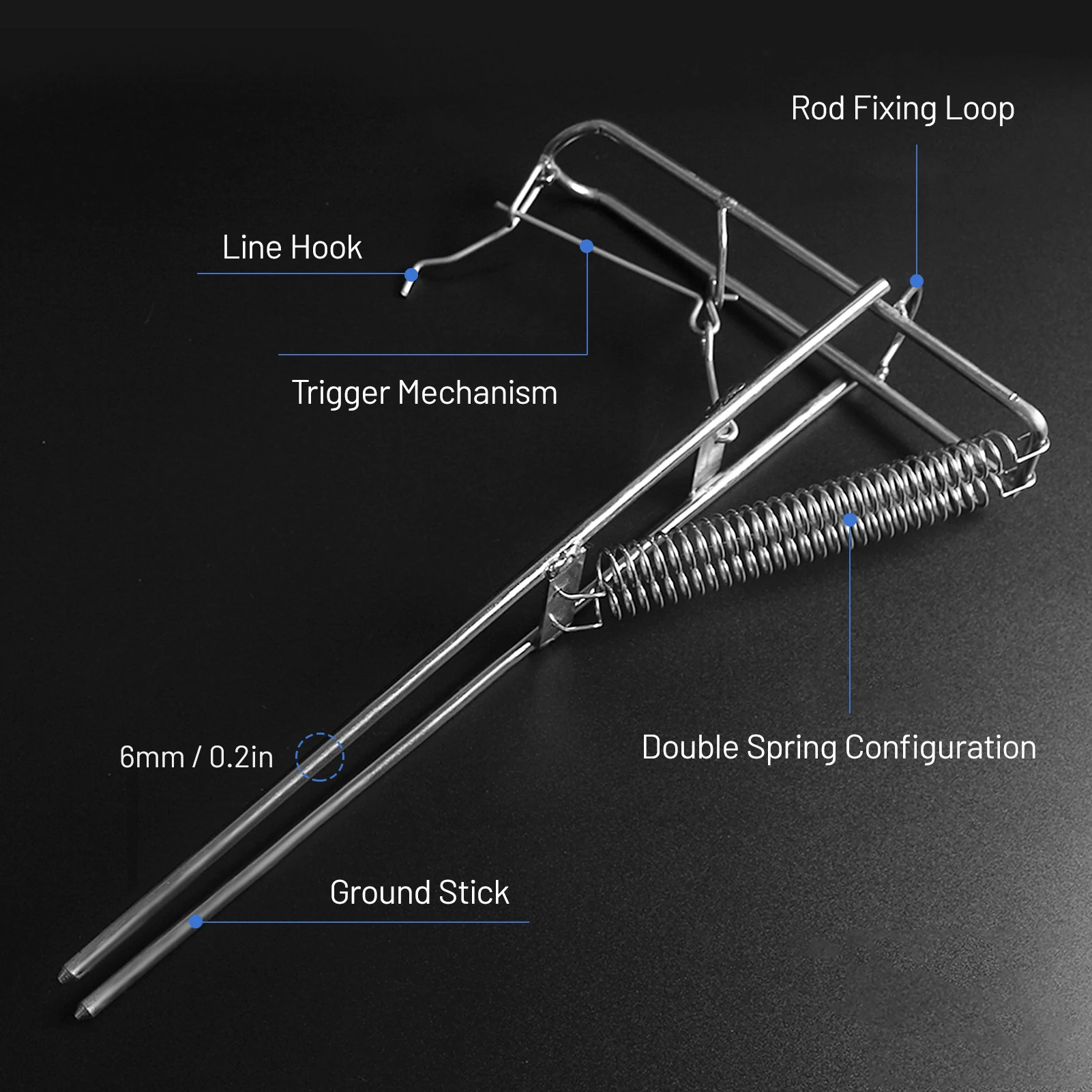 Fishing Pole Rod Stand Ground Support Fodable Stainless Steel