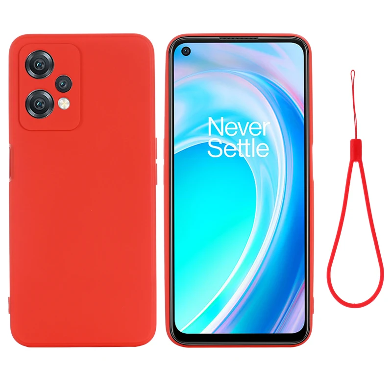 

For OnePlus Nord CE 2 Lite 5G Case Soft Premium Liquid Silicone Case with Flocking inside For Nord CE 2 Lite Cover with Strap