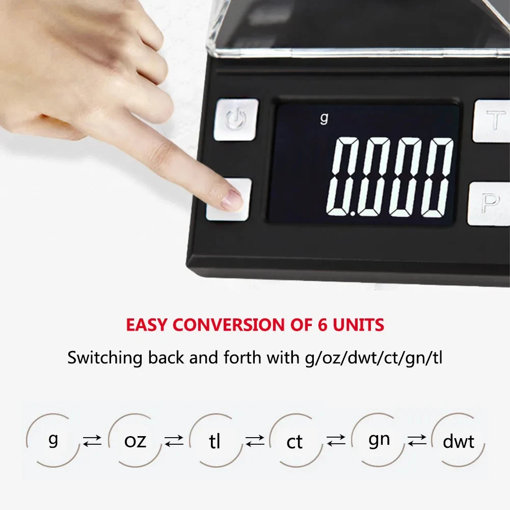 0.001g Digital Scale Milligram Scale Portable Pocket Battery Powered LCD Precisi