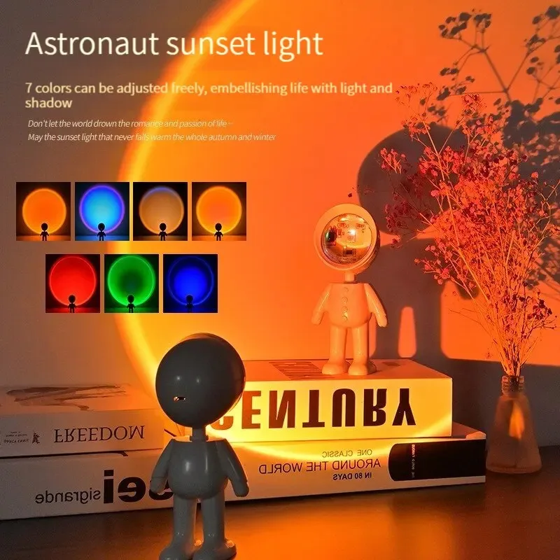 Luz LED RGB HPH, Luz de Atardecer Colorida, Luz de Astronauta,