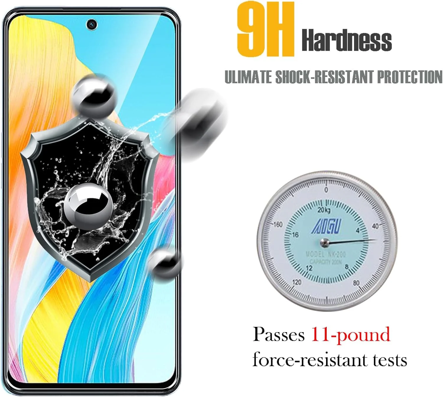 Premium Protective Tempered Glass Screen Protector, 2/4 Pack