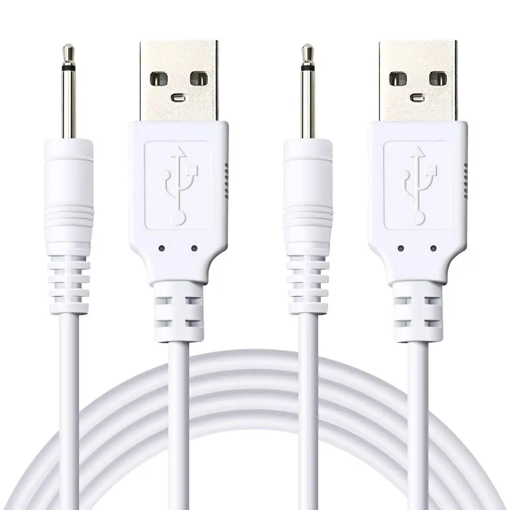Replacement DC Charging Cable 2.5mm USB Adapter Cord Fast Charging Cord Most Wand Massager 2 Pack