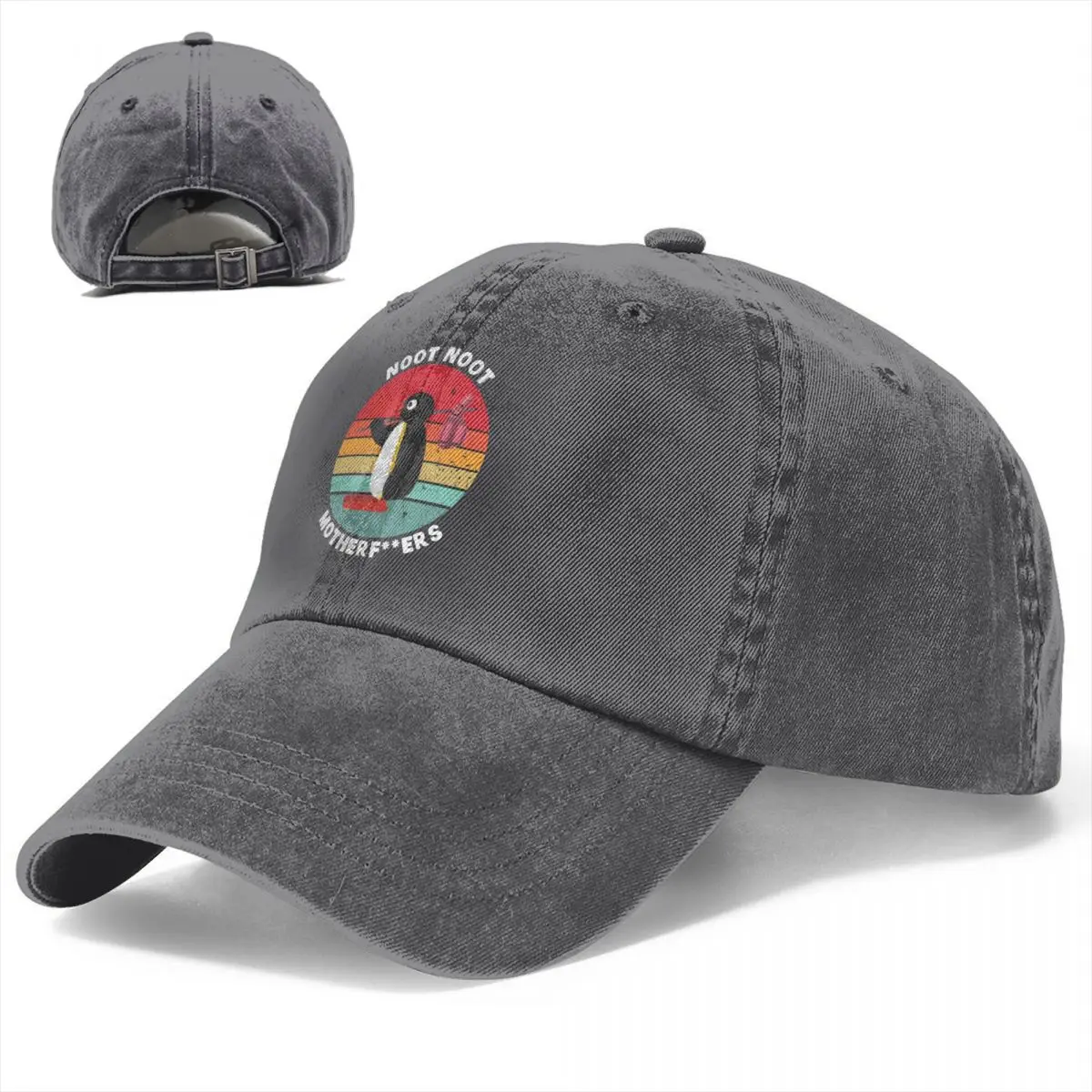 

Noot Pinguin Denim Baseball Cap Funny Family Gym Trucker Hat Spring Casual Men Trendy Custom Baseball Caps